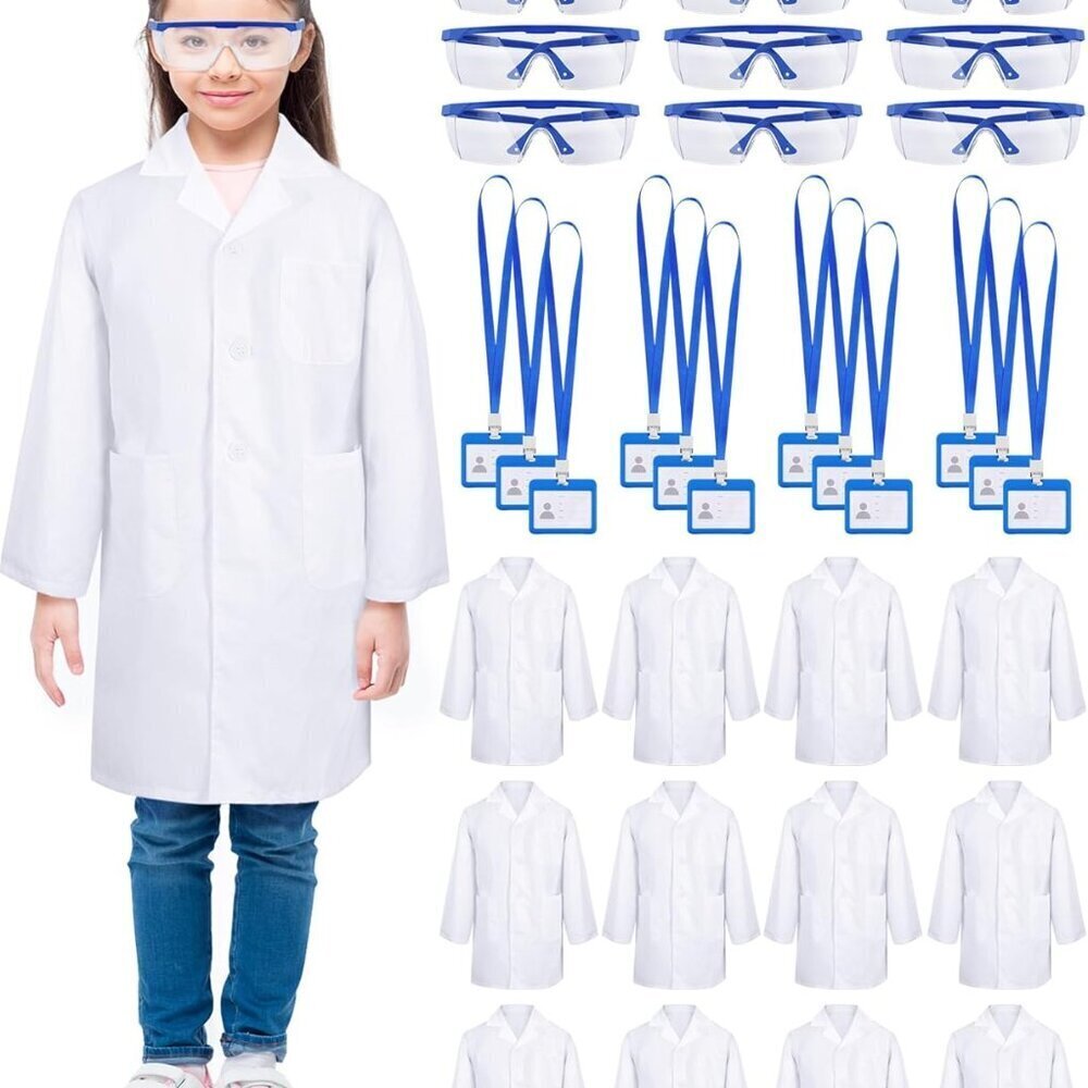 Science Lab Coat Set 24 Pcs Kids with Goggles